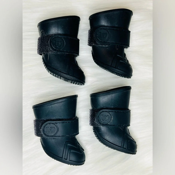 WELLIES DOG BOOTS - XS  BLACK - Picture 1 of 3